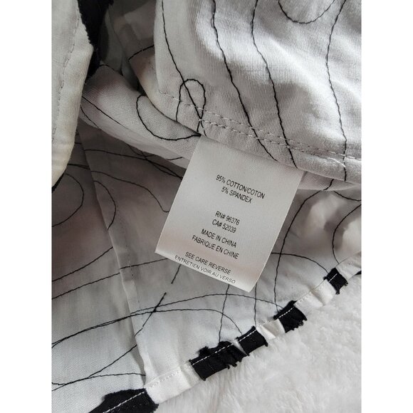 Samuel Dong Womens Black & White Patterned Jacket XL Cotton Blend Stretch - Picture 4 of 8
